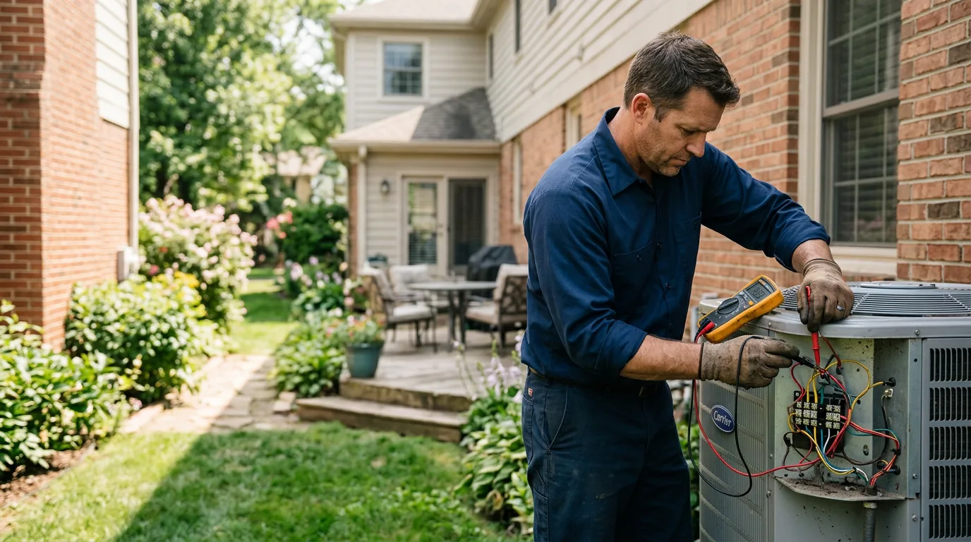 HVAC technician working near Newark, MO